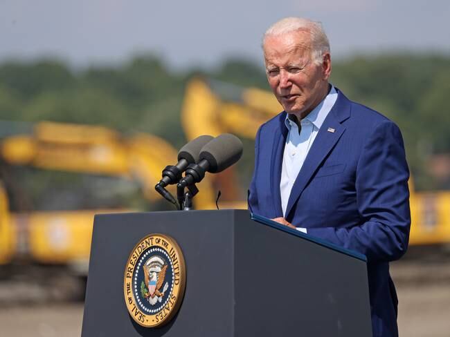 Joe Biden, el presidente de Estados Unidos, habla sobre las acciones para la lucha contra el cambio climático. 20 de julio de 2022. (Photo by David L. Ryan/The Boston Globe via Getty Images)