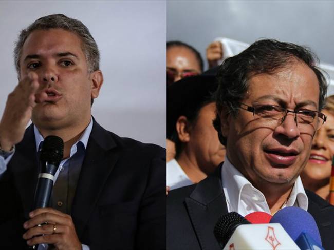 Iván Duque obtuvo 36,6 % mientras que Gustavo Petro un 26,3 % en intención de voto. Foto: Colprensa