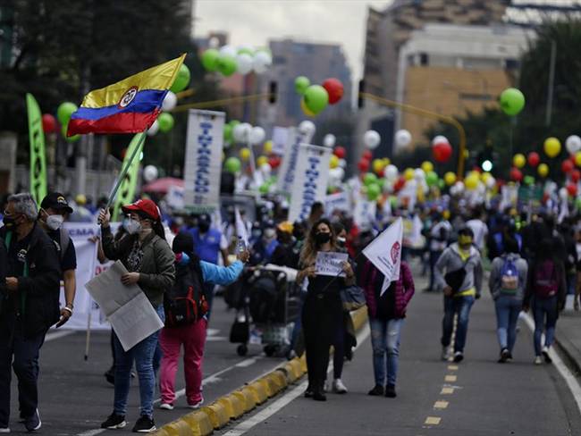 Manifestaciones durante el paro nacional contra la reforma tributaria. Foto: Colprensa - Sergio Acero