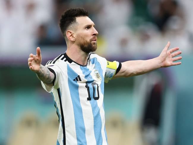 Messi celebra su gol de penal frente a Países Bajos por los cuartos de final del Mundial Qatar 2022. Foto: Alex Livesey - Danehouse/Getty Images
