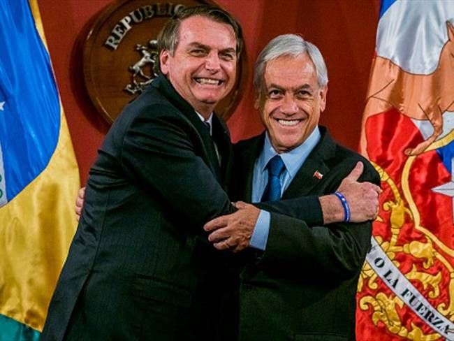 El presidente de Brasil, Jair Bolsonaro, y su homólogo chileno, Sebastián Piñera. Foto: Getty Images