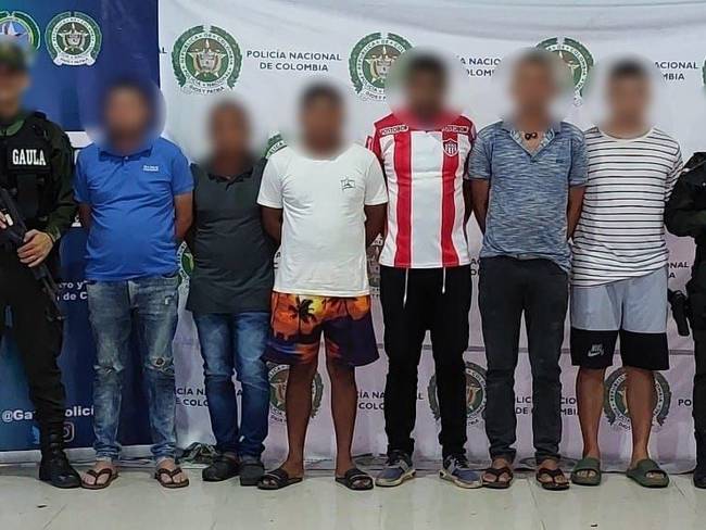 Capturan a seis presuntos extorsionistas del Clan del Golfo en Córdoba. Foto: Policía Nacional.