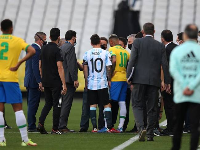 Suspendieron el partido entre Argentina y Brasil por Eliminatorias. Foto: Alexandre Schneider/Getty Images