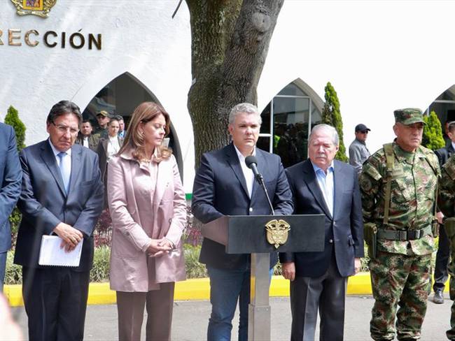 Presidente Duque y fiscal Martínez dan a conocer los primeros datos de las investigaciones por atentado en Bogotá. Foto: Natalia Gómez/ W Radio