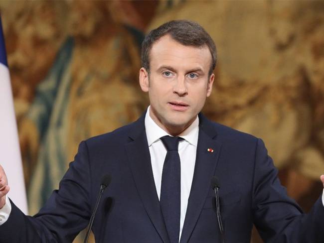 Emmanuel Macron habla en La W. Foto: Getty Images