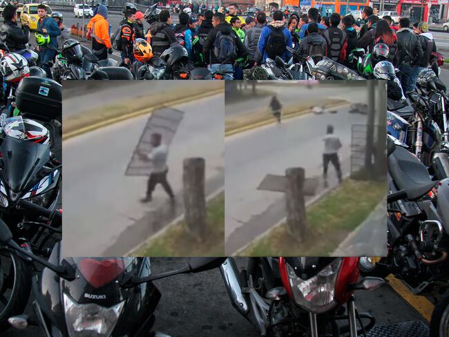 Video: ¡Gracias, héroe! Hombre frustra robo de una moto lanzándole una reja a los bandidos