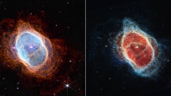 Imágenes tomadas por el telescopio James Webb. Foto: AFP