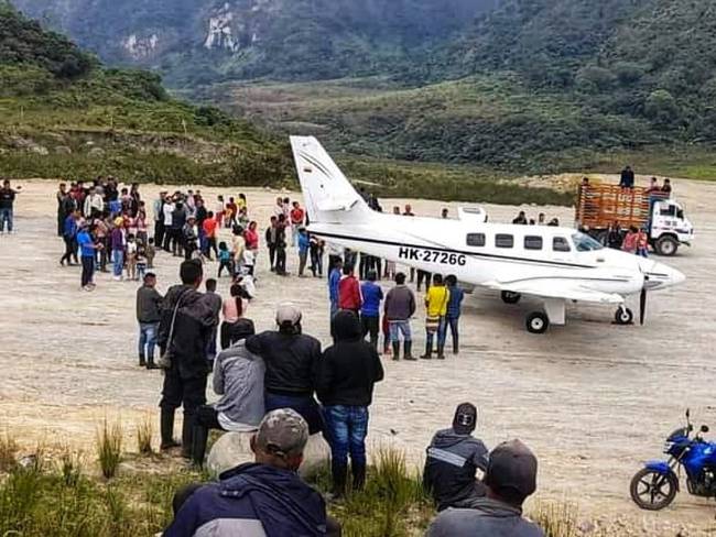 El aeródromo se creó con fines turísticos para potenciar la llegada de visitantes al oriente de la región caucana. Crédito: Red de Apoyo Cauca. 