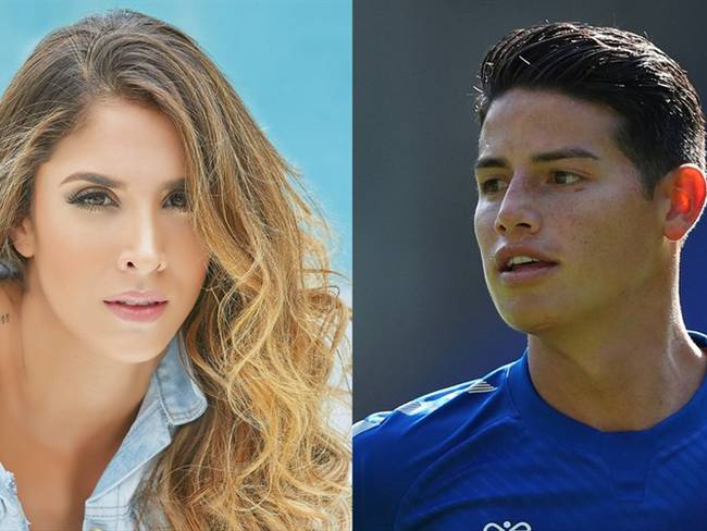Modelo Daniela Ospina y jugador de la Selección Colombia James Rodríguez. Foto: Colprensa - Alex Livesey/Getty Images