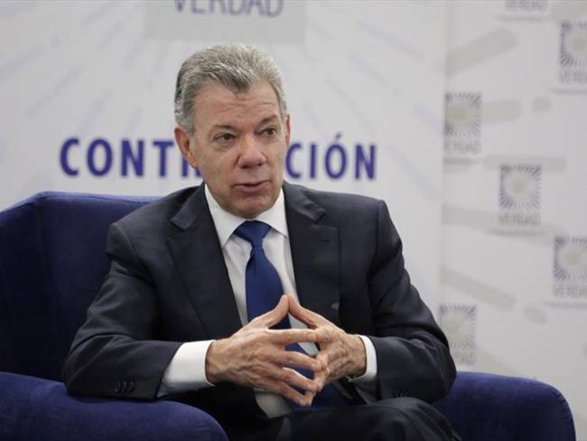 Expresidente Juan Manuel Santos compadeció ante la Comisión de la Verdad por falsos positivos. Foto: Cortesía: Comisión de la Verdad
