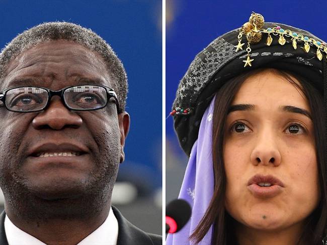El congoleño Denis Mukwege y la exesclava sexual del grupo Estado Islámico Nadia Murad fueron galardonados con el Premio Nobel de la Paz. Foto: Getty Images