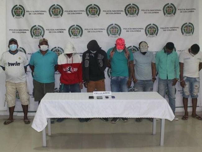 Capturan a ocho presuntos integrantes del Clan del Golfo en Córdoba.Foto:cortesía Policía Nacional.