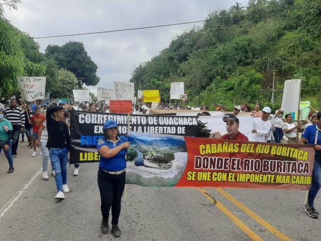 Protesta en Guachaca/ Alex Pinzón
