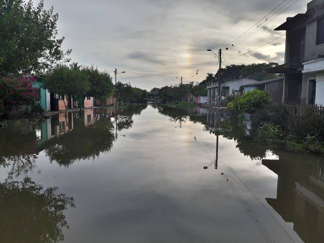 Inundaciones en San Sebastián, zona rural de Lorica. Foto: cortesía.