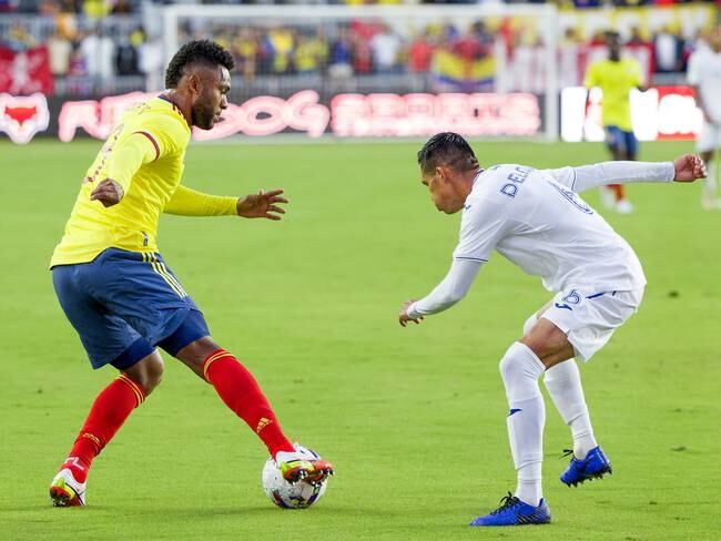 Miguel Ángel Borja en el juego entre Colombia y Honduras