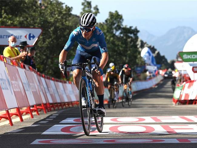 Miguel Ángel López, ciclista colombiano en la Vuelta a España 2021. Foto: Stuart Franklin/Getty Images