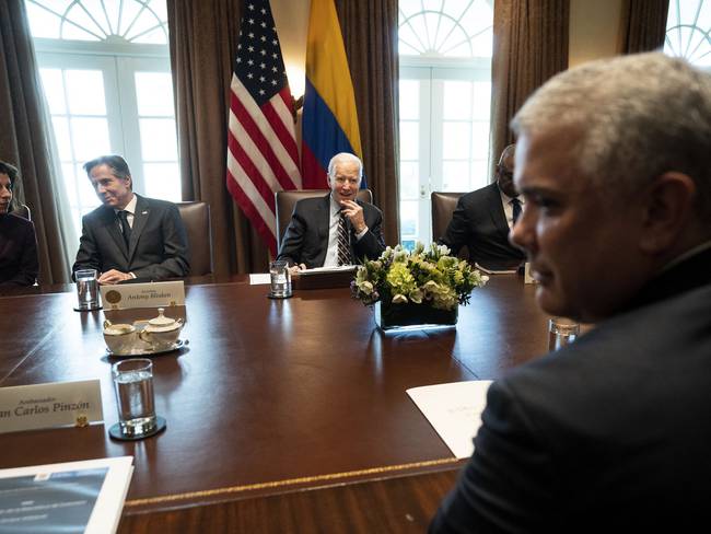 Reunión entre Iván Duque y Joe Biden en la Casa Blanca. Foto: AFP