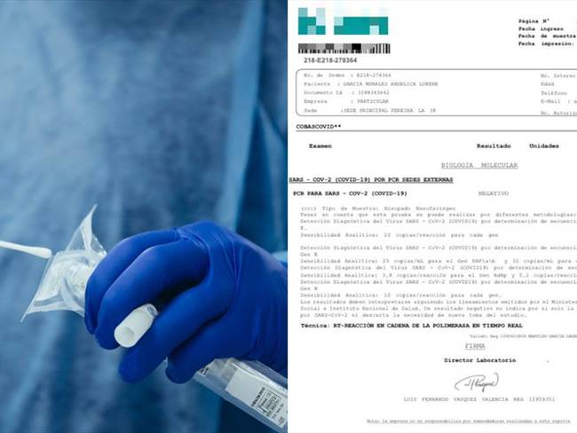 Las pruebas PCR falsificadas vienen con distintos logos de reconocidos laboratorios como Idime o Medimás. Foto: Getty Images / Paula Bolívar - W Radio