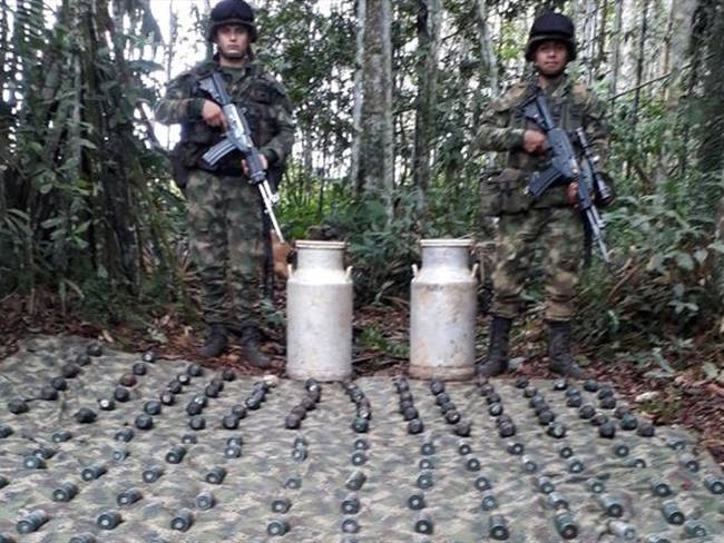 Decomisan caleta con armas de las disidencias de las Farc en Caquetá. Foto: Ejército Nacional