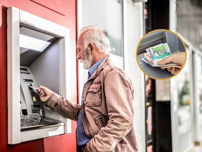 Anciano retirando dinero de un cajero automático (Fotos vía Getty Images)