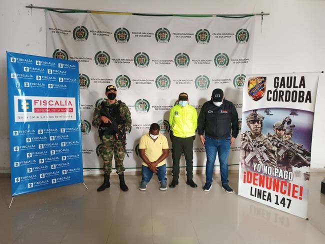 Capturan a presunto cabecilla financiero del Clan del Golfo en Córdoba. Foto: Policía Nacional.