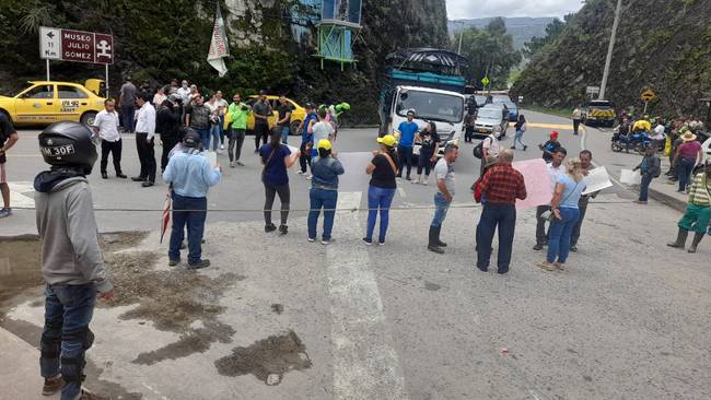La manifestación se realizó entre Guateque y Garagoa. Foto: Suministrada.