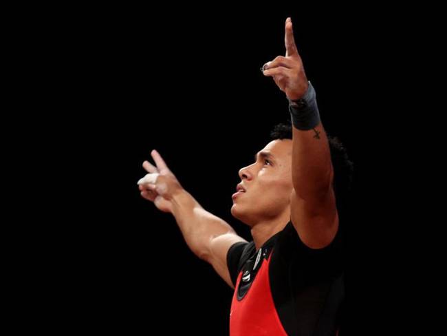 Luis Javier Mosquera Lozano &#8203; es un levantador de pesas olímpico colombiano.. Foto: Getty Images/ Chris Graythen