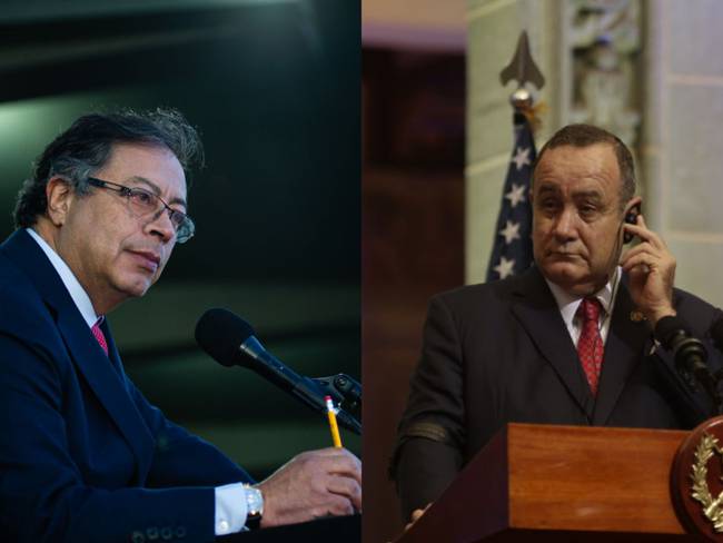 Presidente de Colombia, Gustavo Petro y presidente de Guatemala Alejandro Giammattei. Fotos: GettyImages