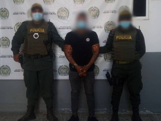 Capturan a hombre investigado por homicidios en Córdoba y Sucre. Foto: prensa Policía. 