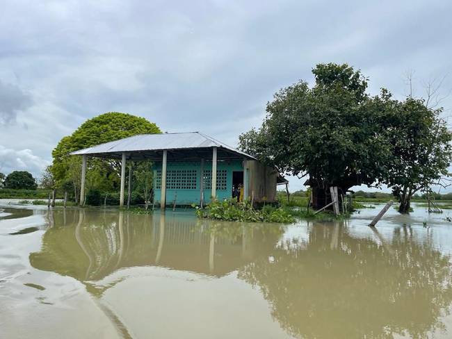 Inundaciones en la zona rural de Ayapel, Córdoba. Foto: Defensoría del Pueblo (referencia).