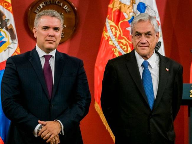 El presidente de Chile, Sebastián Piñera, y el mandatario colombiano, Iván Duque, anunciaron este martes su adhesión a la plataforma COVAX Facility, impulsada por la Organización Mundial de la Salud. Foto: Getty Images