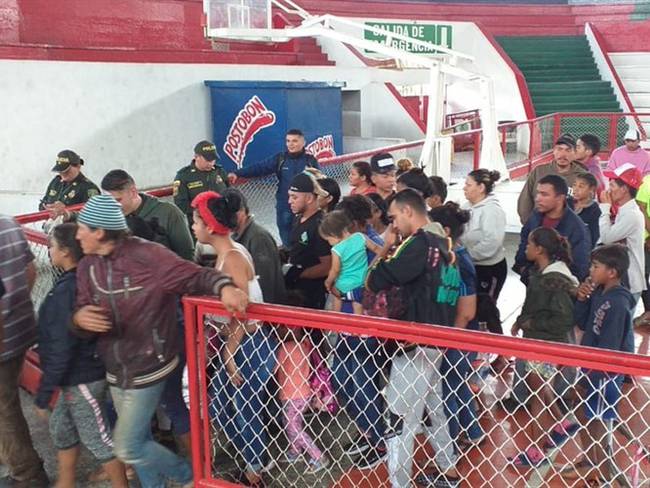 Los venezolanos detenidos fueron trasladados a Tunja para que Migración Colombia tome las decisiones respectivas entorno a si los deporta o no.. Foto: Alcaldía de Sogamoso.