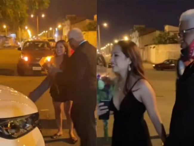 Video: Sugar daddy le regaló carro y iPhone 12 a su novia. Foto: TikTok Pijamas Losba
