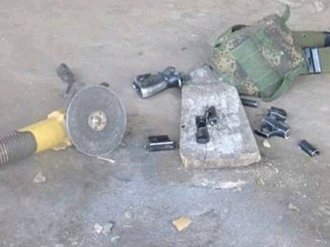 Así quedó el arma de fuego perteneciente a las Fuerzas Militares de Colombia . Foto: Cortesía