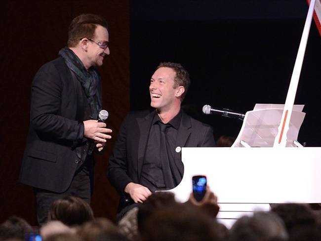 Bono y Chris Martin juntos por Frank Sinatra. Foto: Getty Images
