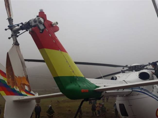 Helicóptero en el que viajaba el presidente Evo Morales sufrió una falla mecánica. Foto: Twitter