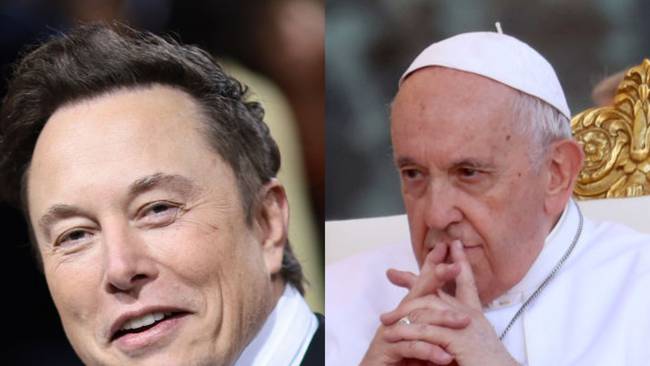 El papa Francisco y Elon Musk. Foto: Getty Images