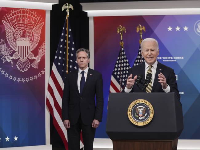 Foto de referencia de Joe Biden, presidente de Estados Unidos, junto a Antony Blinken, el secretario de Estado. (Photo by Alex Wong/Getty Images)
