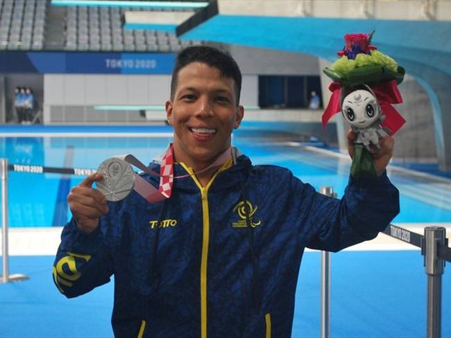 El nadador santandereano Nelson Crispín cosechó un nuevo triunfo en los Juegos Paralímpicos de Tokio 2020. Foto: Colprensa / COMITÉ PARALÍMPICO COLOMBIANO