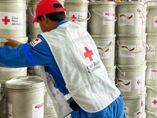 Entrega de ayudas humanitarias en Rosas, Cauca. Crédito: Cruz Roja Colombiana. 