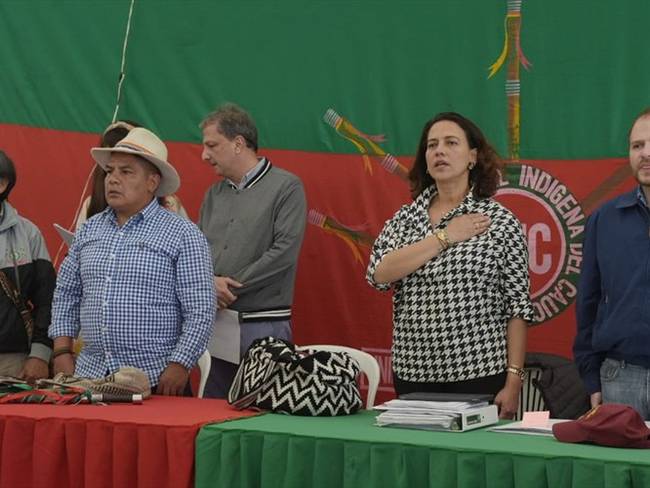 Voceros indígenas aseguraron que de los acuerdos solo hay avances que pueden significar el 1% . Foto: Mininterior