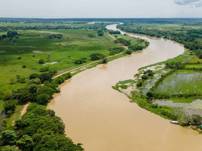 Río Sinú con altos niveles. Foto: cortesía alcaldía San Bernardo del Viento (referencia).