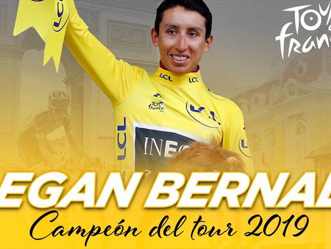 Egan Bernal pone su nombre junto al de míticos ciclistas como Eddy Merckx, Miguel Induraín y Christopher Froome. Foto: W Radio