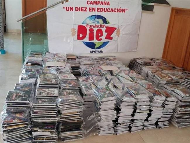 Los útiles escolares que iban a ser entregados en Santa Marta. Foto: Fundación Diez.