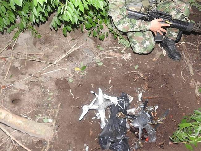 Neutralizados y destruidos dos drones cargados de explosivos en Nariño. Foto: Colprensa