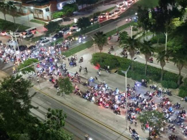 Caravana de motociclistas en Barranquilla./ Foto: Cortesía
