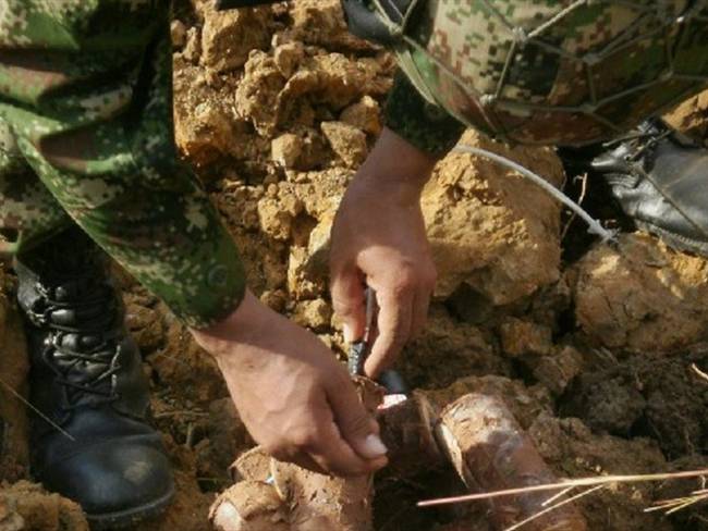 El Ejército confirmó que durante el 2021 ha logrado la ubicación y destrucción de 158 artefactos explosivos improvisados y 34 minas antipersonal. Foto: Cortesía Ejército Nacional
