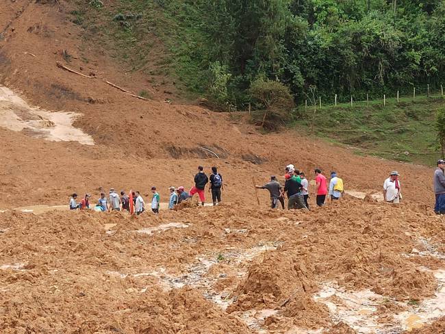 Dos muertos y dos desaparecidos deja deslizamiento de tierra en Antioquia. Foto: Cortesía
