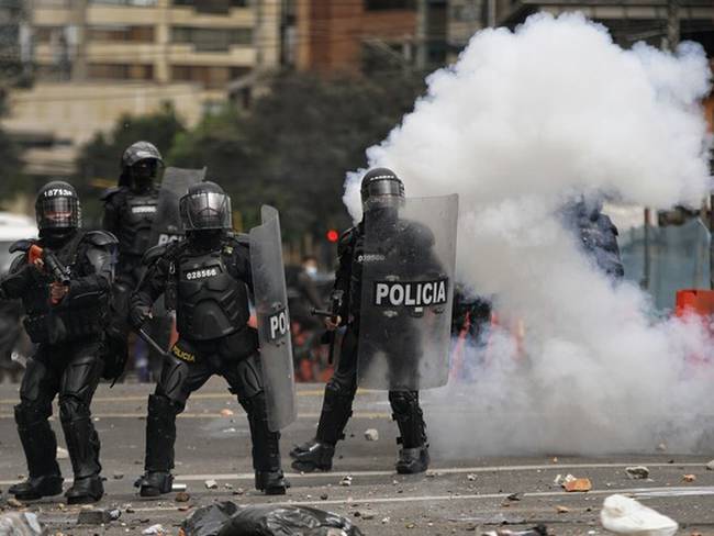 Escuadrón Móvil Antidisturbios de la Policía Nacional. Foto: (Colprensa -Sergio Acero)