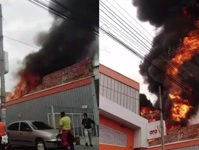 Explosión de una fábrica de velas en Bogotá. Foto: Captura de pantalla
